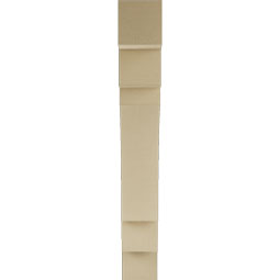 Ekena Millwork - BKTUR055X32X40MRC05RCPR - Timberthane Faux Wood Merced Style Bracket, Block Ends, 5 1/2"W x 32"D x 40"H, Primed Tan