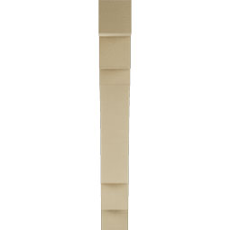 Ekena Millwork - BKTUR055X32X44MRC05RCPR - Timberthane Faux Wood Merced Style Bracket, Block Ends, 5 1/2"W x 32"D x 44"H, Primed Tan