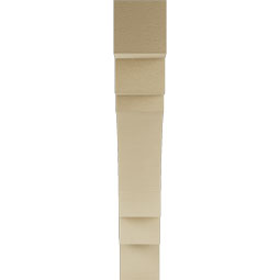 Ekena Millwork - BKTUR055X34X34MRC05RCPR - Timberthane Faux Wood Merced Style Bracket, Block Ends, 5 1/2"W x 34"D x 34"H, Primed Tan