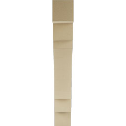 Ekena Millwork - BKTUR055X34X38MRC05RCPR - Timberthane Faux Wood Merced Style Bracket, Block Ends, 5 1/2"W x 34"D x 38"H, Primed Tan