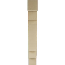 Ekena Millwork - BKTUR055X34X40MRC05RCPR - Timberthane Faux Wood Merced Style Bracket, Block Ends, 5 1/2"W x 34"D x 40"H, Primed Tan