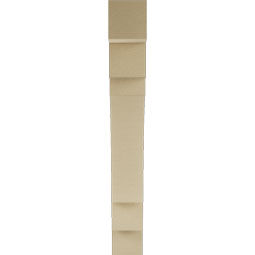 Ekena Millwork - BKTUR055X34X42MRC05RCPR - Timberthane Faux Wood Merced Style Bracket, Block Ends, 5 1/2"W x 34"D x 42"H, Primed Tan