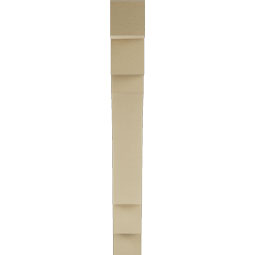 Ekena Millwork - BKTUR055X34X46MRC05RCPR - Timberthane Faux Wood Merced Style Bracket, Block Ends, 5 1/2"W x 34"D x 46"H, Primed Tan