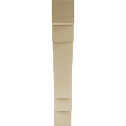 Ekena Millwork - BKTUR055X36X36MRC05RCPR - Timberthane Faux Wood Merced Style Bracket, Block Ends, 5 1/2"W x 36"D x 36"H, Primed Tan