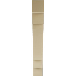 Ekena Millwork - BKTUR055X36X40MRC05RCPR - Timberthane Faux Wood Merced Style Bracket, Block Ends, 5 1/2"W x 36"D x 40"H, Primed Tan