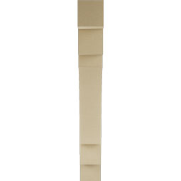 Ekena Millwork - BKTUR055X36X44MRC05RCPR - Timberthane Faux Wood Merced Style Bracket, Block Ends, 5 1/2"W x 36"D x 44"H, Primed Tan