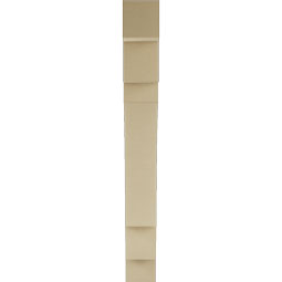 Ekena Millwork - BKTUR055X36X48MRC05RCPR - Timberthane Faux Wood Merced Style Bracket, Block Ends, 5 1/2"W x 36"D x 48"H, Primed Tan