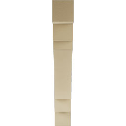 Ekena Millwork - BKTUR055X38X38MRC05RCPR - Timberthane Faux Wood Merced Style Bracket, Block Ends, 5 1/2"W x 38"D x 38"H, Primed Tan