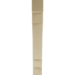 Ekena Millwork - BKTUR055X38X42MRC05RCPR - Timberthane Faux Wood Merced Style Bracket, Block Ends, 5 1/2"W x 38"D x 42"H, Primed Tan