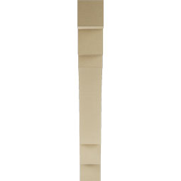 Ekena Millwork - BKTUR055X38X44MRC05RCPR - Timberthane Faux Wood Merced Style Bracket, Block Ends, 5 1/2"W x 38"D x 44"H, Primed Tan