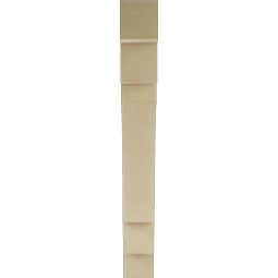 Ekena Millwork - BKTUR055X38X46MRC05RCPR - Timberthane Faux Wood Merced Style Bracket, Block Ends, 5 1/2"W x 38"D x 46"H, Primed Tan