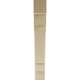 Ekena Millwork - BKTUR055X40X40MRC05RCPR - Timberthane Faux Wood Merced Style Bracket, Block Ends, 5 1/2"W x 40"D x 40"H, Primed Tan
