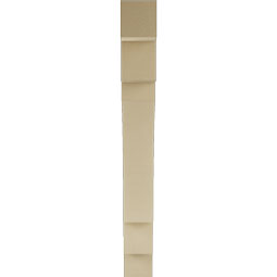 Ekena Millwork - BKTUR055X40X48MRC05RCPR - Timberthane Faux Wood Merced Style Bracket, Block Ends, 5 1/2"W x 40"D x 48"H, Primed Tan