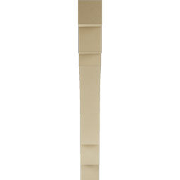 Ekena Millwork - BKTUR055X42X48MRC05RCPR - Timberthane Faux Wood Merced Style Bracket, Block Ends, 5 1/2"W x 42"D x 48"H, Primed Tan