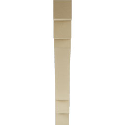 Ekena Millwork - BKTUR055X44X44MRC05RCPR - Timberthane Faux Wood Merced Style Bracket, Block Ends, 5 1/2"W x 44"D x 44"H, Primed Tan