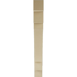 Ekena Millwork - BKTUR055X44X48MRC05RCPR - Timberthane Faux Wood Merced Style Bracket, Block Ends, 5 1/2"W x 44"D x 48"H, Primed Tan