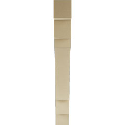 Ekena Millwork - BKTUR055X46X46MRC05RCPR - Timberthane Faux Wood Merced Style Bracket, Block Ends, 5 1/2"W x 46"D x 46"H, Primed Tan