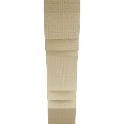 Ekena Millwork - BKTUR035X14X14MRC06RCPR - Timberthane Faux Wood Merced Style Bracket, Slat Ends, 3 1/2"W x 14"D x 14"H, Primed Tan