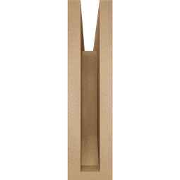 Ekena Millwork - BKTUR035X14X14MRC06RCPR - Timberthane Faux Wood Merced Style Bracket, Slat Ends, 3 1/2"W x 14"D x 14"H, Primed Tan