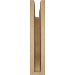 Ekena Millwork - BKTUR035X14X18MRC06RCPR - Timberthane Faux Wood Merced Style Bracket, Slat Ends, 3 1/2"W x 14"D x 18"H, Primed Tan