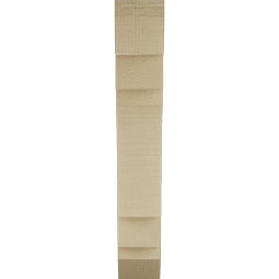 Ekena Millwork - BKTUR035X14X22MRC06RCPR - Timberthane Faux Wood Merced Style Bracket, Slat Ends, 3 1/2"W x 14"D x 22"H, Primed Tan