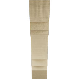 Ekena Millwork - BKTUR035X16X16MRC06RCPR - Timberthane Faux Wood Merced Style Bracket, Slat Ends, 3 1/2"W x 16"D x 16"H, Primed Tan