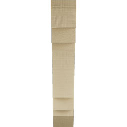 Ekena Millwork - BKTUR035X16X20MRC06RCPR - Timberthane Faux Wood Merced Style Bracket, Slat Ends, 3 1/2"W x 16"D x 20"H, Primed Tan