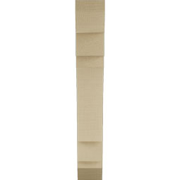 Ekena Millwork - BKTUR035X16X24MRC06RCPR - Timberthane Faux Wood Merced Style Bracket, Slat Ends, 3 1/2"W x 16"D x 24"H, Primed Tan
