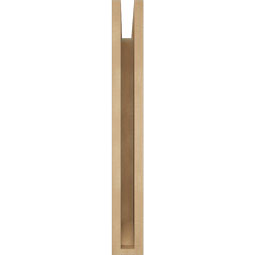 Ekena Millwork - BKTUR035X16X28MRC06RCPR - Timberthane Faux Wood Merced Style Bracket, Slat Ends, 3 1/2"W x 16"D x 28"H, Primed Tan