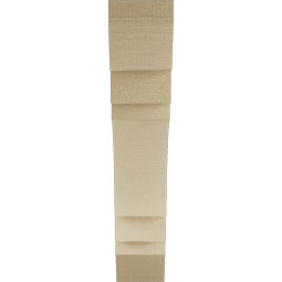 Ekena Millwork - BKTUR035X18X18MRC06RCPR - Timberthane Faux Wood Merced Style Bracket, Slat Ends, 3 1/2"W x 18"D x 18"H, Primed Tan