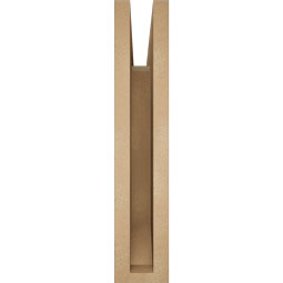 Ekena Millwork - BKTUR035X18X18MRC06RCPR - Timberthane Faux Wood Merced Style Bracket, Slat Ends, 3 1/2"W x 18"D x 18"H, Primed Tan