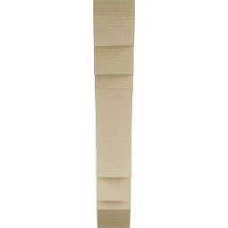Ekena Millwork - BKTUR035X18X22MRC06RCPR - Timberthane Faux Wood Merced Style Bracket, Slat Ends, 3 1/2"W x 18"D x 22"H, Primed Tan