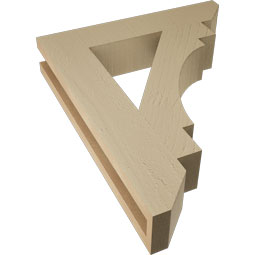 Ekena Millwork - BKTUR035X18X22MRC06RCPR - Timberthane Faux Wood Merced Style Bracket, Slat Ends, 3 1/2"W x 18"D x 22"H, Primed Tan