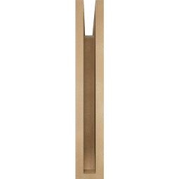 Ekena Millwork - BKTUR035X22X22MRC06RCPR - Timberthane Faux Wood Merced Style Bracket, Slat Ends, 3 1/2"W x 22"D x 22"H, Primed Tan