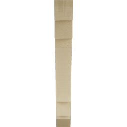 Ekena Millwork - BKTUR035X24X28MRC06RCPR - Timberthane Faux Wood Merced Style Bracket, Slat Ends, 3 1/2"W x 24"D x 28"H, Primed Tan