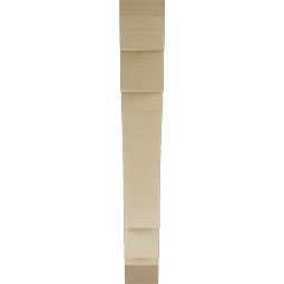 Ekena Millwork - BKTUR035X26X26MRC06RCPR - Timberthane Faux Wood Merced Style Bracket, Slat Ends, 3 1/2"W x 26"D x 26"H, Primed Tan