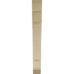 Ekena Millwork - BKTUR035X26X30MRC06RCPR - Timberthane Faux Wood Merced Style Bracket, Slat Ends, 3 1/2"W x 26"D x 30"H, Primed Tan