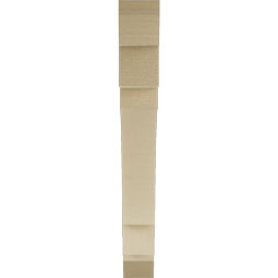 Ekena Millwork - BKTUR035X28X28MRC06RCPR - Timberthane Faux Wood Merced Style Bracket, Slat Ends, 3 1/2"W x 28"D x 28"H, Primed Tan