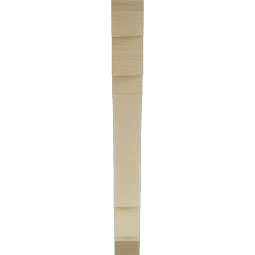 Ekena Millwork - BKTUR035X28X32MRC06RCPR - Timberthane Faux Wood Merced Style Bracket, Slat Ends, 3 1/2"W x 28"D x 32"H, Primed Tan