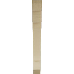 Ekena Millwork - BKTUR035X32X32MRC06RCPR - Timberthane Faux Wood Merced Style Bracket, Slat Ends, 3 1/2"W x 32"D x 32"H, Primed Tan