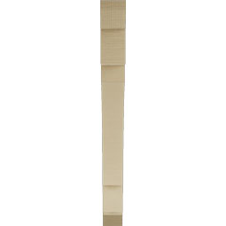 Ekena Millwork - BKTUR035X32X36MRC06RCPR - Timberthane Faux Wood Merced Style Bracket, Slat Ends, 3 1/2"W x 32"D x 36"H, Primed Tan