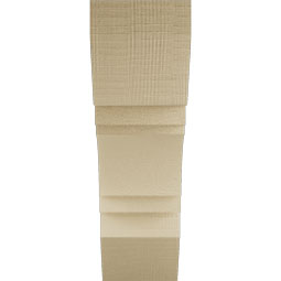 Ekena Millwork - BKTUR055X18X18MRC06RCPR - Timberthane Faux Wood Merced Style Bracket, Slat Ends, 5 1/2"W x 18"D x 18"H, Primed Tan