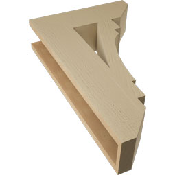 Ekena Millwork - BKTUR055X18X30MRC06RCPR - Timberthane Faux Wood Merced Style Bracket, Slat Ends, 5 1/2"W x 18"D x 30"H, Primed Tan