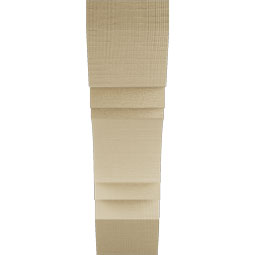 Ekena Millwork - BKTUR055X20X20MRC06RCPR - Timberthane Faux Wood Merced Style Bracket, Slat Ends, 5 1/2"W x 20"D x 20"H, Primed Tan