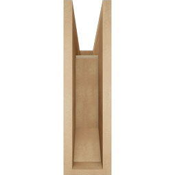 Ekena Millwork - BKTUR055X20X20MRC06RCPR - Timberthane Faux Wood Merced Style Bracket, Slat Ends, 5 1/2"W x 20"D x 20"H, Primed Tan