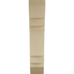 Ekena Millwork - BKTUR055X20X28MRC06RCPR - Timberthane Faux Wood Merced Style Bracket, Slat Ends, 5 1/2"W x 20"D x 28"H, Primed Tan
