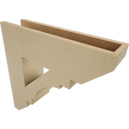 Ekena Millwork - BKTUR055X22X22MRC06RCPR - Timberthane Faux Wood Merced Style Bracket, Slat Ends, 5 1/2"W x 22"D x 22"H, Primed Tan
