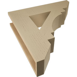 Ekena Millwork - BKTUR055X24X24MRC06RCPR - Timberthane Faux Wood Merced Style Bracket, Slat Ends, 5 1/2"W x 24"D x 24"H, Primed Tan
