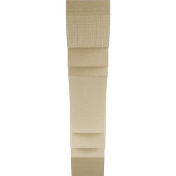 Ekena Millwork - BKTUR055X26X26MRC06RCPR - Timberthane Faux Wood Merced Style Bracket, Slat Ends, 5 1/2"W x 26"D x 26"H, Primed Tan