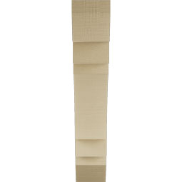 Ekena Millwork - BKTUR055X26X30MRC06RCPR - Timberthane Faux Wood Merced Style Bracket, Slat Ends, 5 1/2"W x 26"D x 30"H, Primed Tan